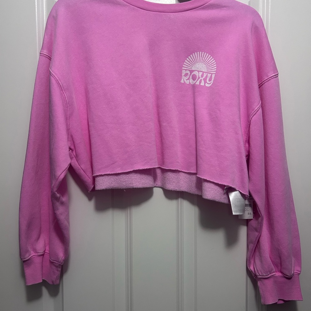 Roxy Pink Cropped Sweatshirt